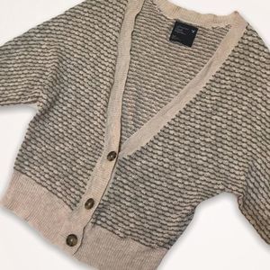 🦅 AEO Boxy Marled Knit Dolman Sleeve Cardigan